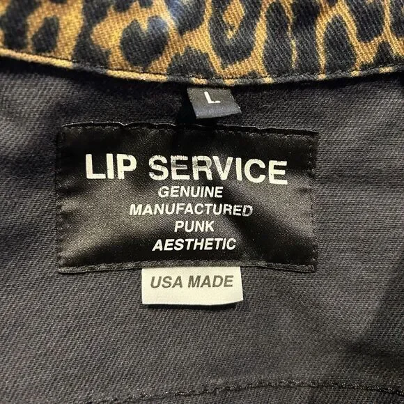 Lip Service Cheeta Print Grunge Jacket Size Large - Picture 5 of 8